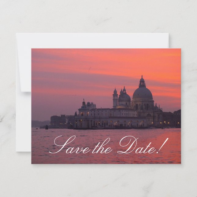 Cartes de Préavis de Mariage Coucher de Soleil Vén (Devant)