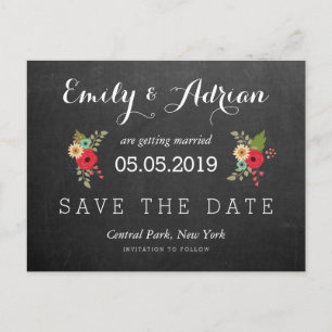 Cartes de préavis Floral Chalkboard