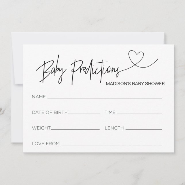 Cartes de prédiction de Baby shower personnalisées (Devant)