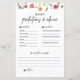 Cartes de prédiction et de conseil du Baby shower 