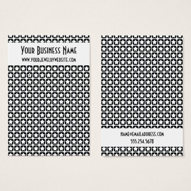 Cartes de Présentation de Boucles d'Oreilles à Mot (Devant & derrière)
