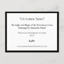 Cartes de présentation d'exposition d'art modifiab