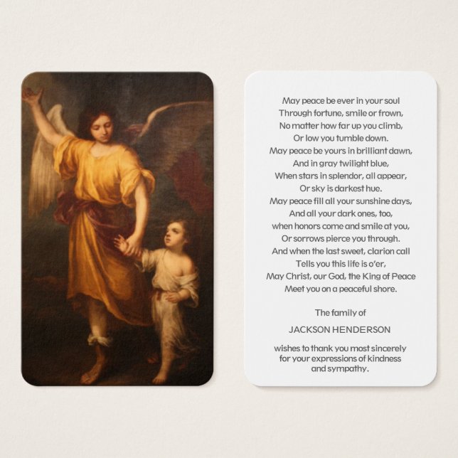 Cartes de prière | Ángel de la Guarda (Devant & derrière)