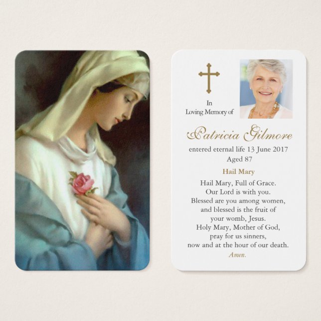 Cartes de prière | Ave Maria (Devant & derrière)