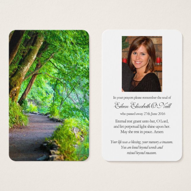 Cartes de prière | Chemin À Travers La Forêt (Devant & derrière)