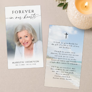 Cartes de prière commémoratives de plage Forever i