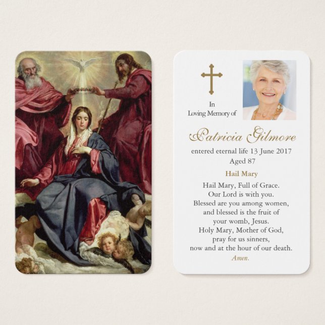 Cartes de prière | Coronation de la Vierge (Devant & derrière)