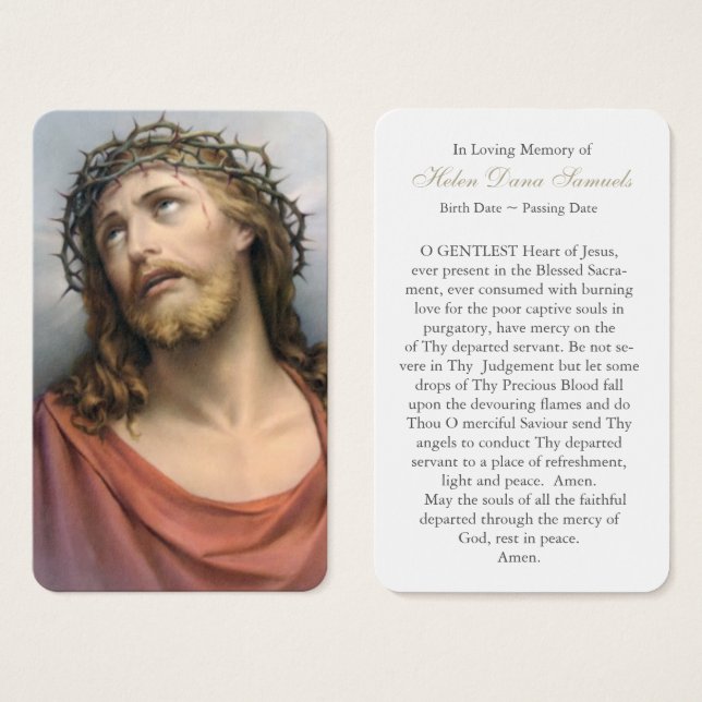 Cartes de prière | Couronne d'épines (Devant & derrière)