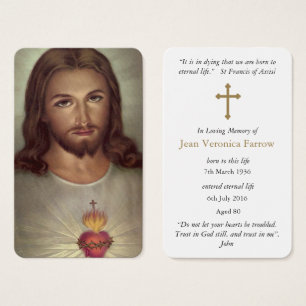 Cartes de prière   Dévotion Sacré-Coeur Jésus