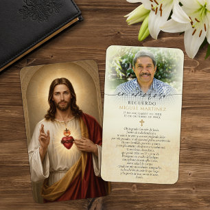 Cartes de prière espagnoles commémoratives du Sacr
