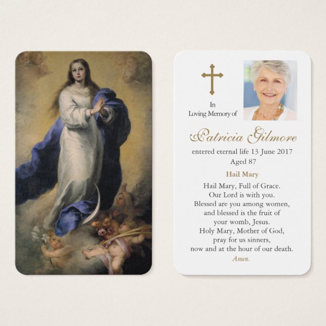 Cartes de prière | Imaculada (Devant & derrière)