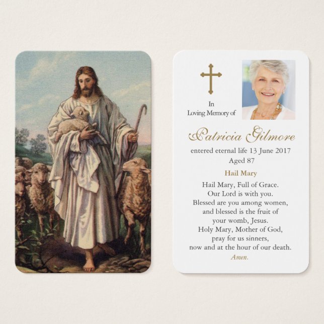 Cartes de prière | Jésus Bon Pasteur 6 (Devant & derrière)