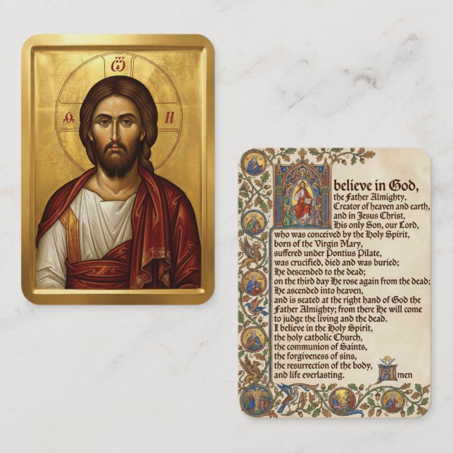 cartes de prière Jésus-Christ (Devant / Derrière)