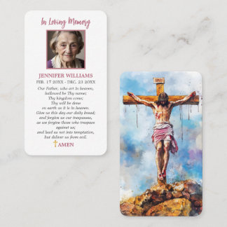 Cartes de prière Jésus Funérailles Crucifixion Not