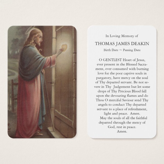 Cartes de prière | Jésus Knocking (Devant & derrière)