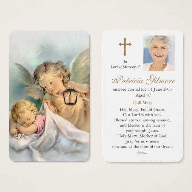 Cartes de prière | Les anges de Dieu observent (Devant & derrière)