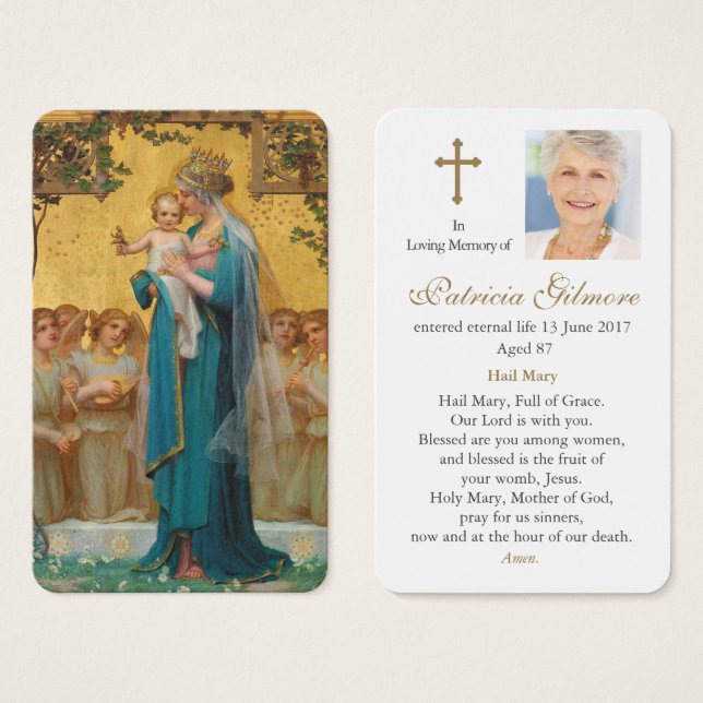 Cartes de prière | Madonna & Child (Devant & derrière)