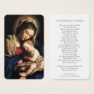 Cartes de prière   Marie et bébé Jésus