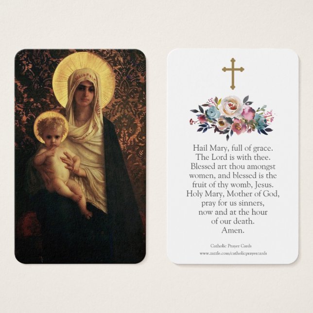 Cartes de prière | Mary & Baby Jesus 01 (Devant & derrière)