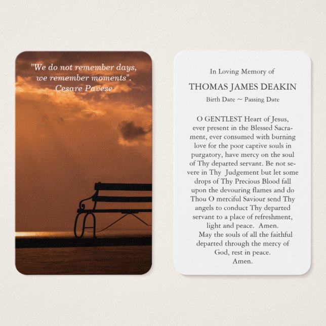 Cartes de prière | Moments (Devant & derrière)