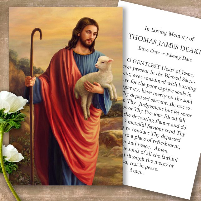 Cartes de prière | Mouton perdu (Forever in our hearts, celebration of life, in loving memory of, prayer cards for bereavement)