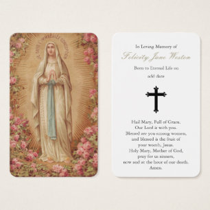 Cartes de prière   Notre-Dame de Lourdes