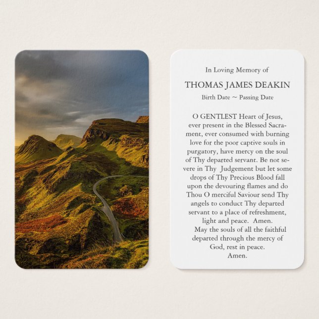 Cartes de prière | Paysage écossais (Devant & derrière)