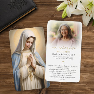 Cartes de prière photo Vierge Marie espagnole Je v
