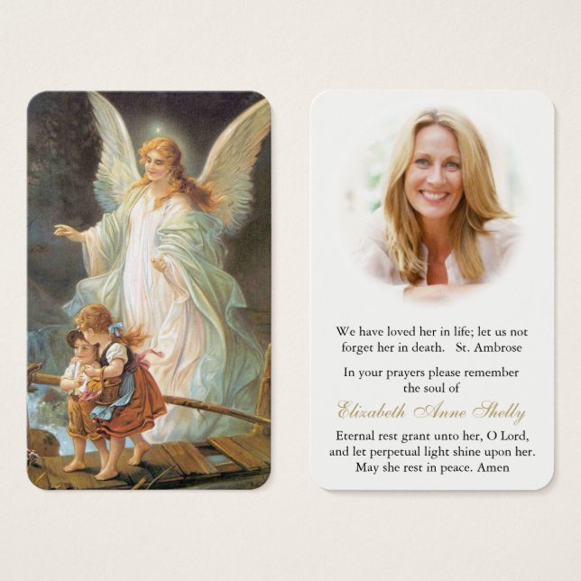 Cartes de prière | Prière Angel (Devant & derrière)