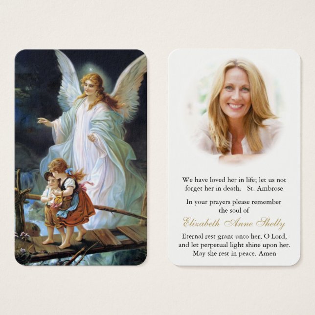 Cartes de prière | Prière Angel 1 (Devant & derrière)