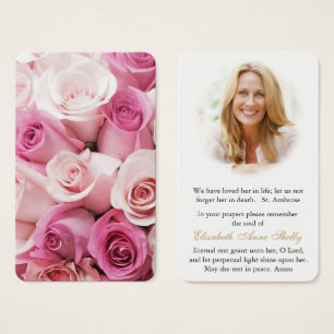 Cartes de prière   Roses dans les nuances de rose