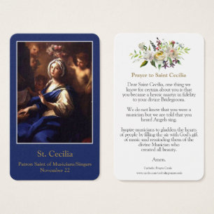 Cartes de prière   Saint Cecilia