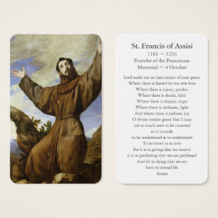 Cartes de prière   Saint François d'Assise 01