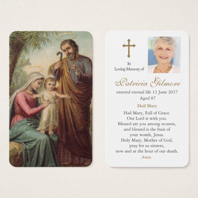 Cartes de prière | Sainte famille 1 (Devant & derrière)