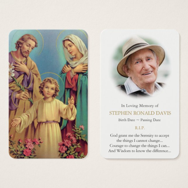 Cartes de prière | Sainte famille 9 (Devant & derrière)
