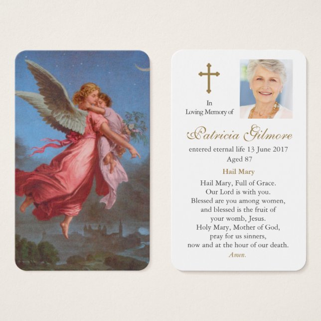 Cartes de prière | Seigneur Envoyez Vos Anges (Devant & derrière)