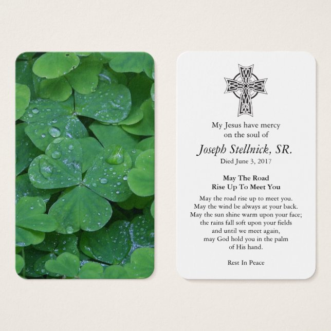 Cartes de prière | SHAMROCK 2 (Devant & derrière)