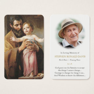 Cartes de prière   St Joseph & The Christ Child