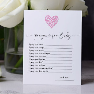 Cartes de prières à cœur rose à petit prix pour Ba