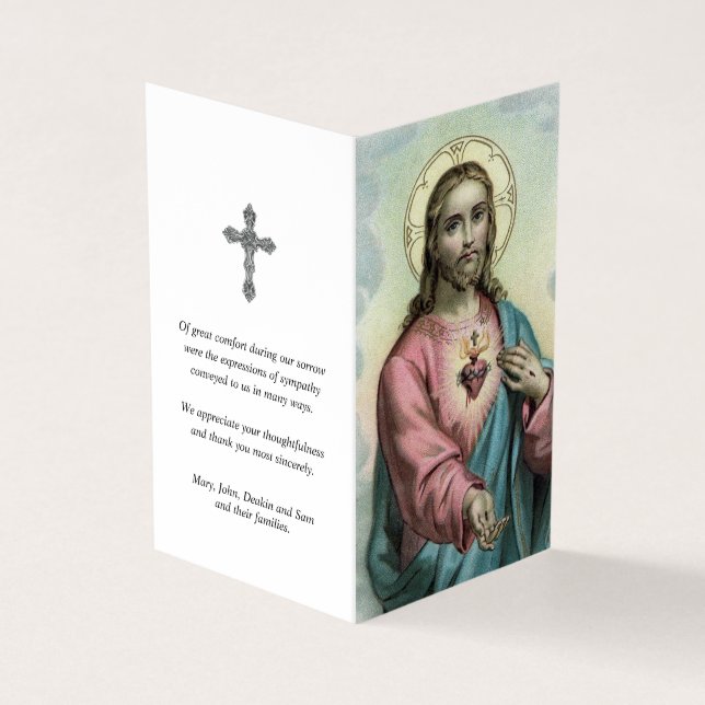 Cartes de prières catholiques | Coeur doux Jésus (Extérieur)