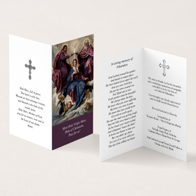 Cartes de prières catholiques | Coronation (Intérieur et extérieur)