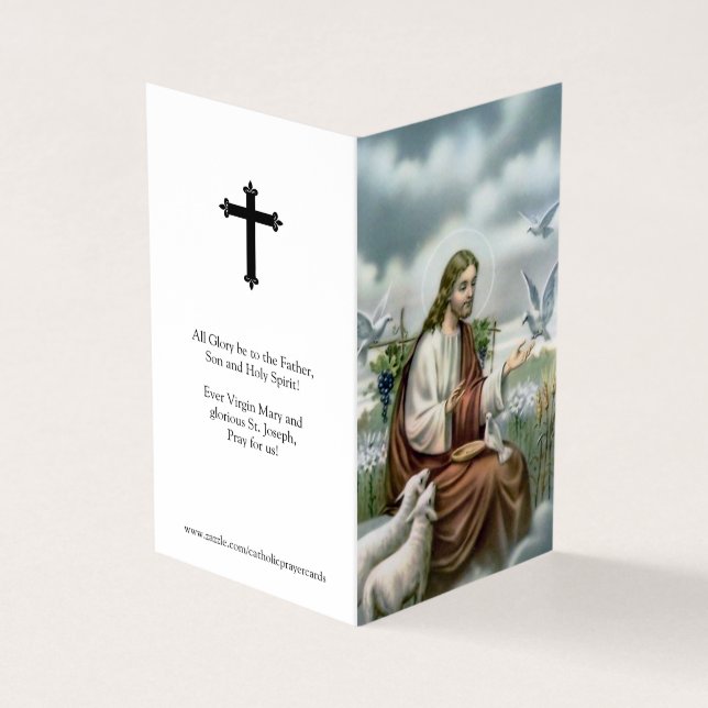 Cartes de prières catholiques | Jésus avec des col (Extérieur)
