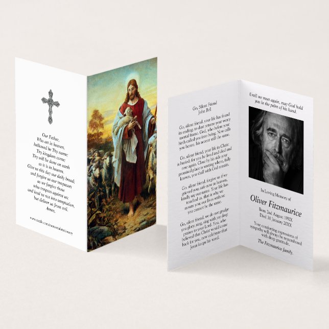 Cartes de prières catholiques | Le bon berger (Inside and Outside)