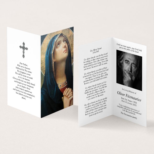 Cartes de prières catholiques | Mère céleste (Intérieur et extérieur)