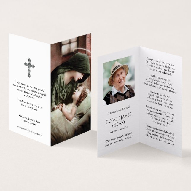Cartes de prières catholiques | Mère Marie (Inside and Outside)