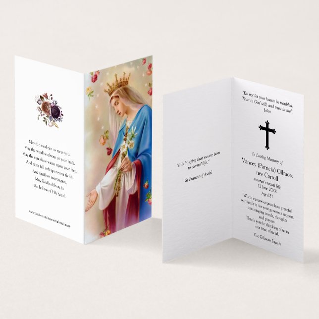 Cartes de prières catholiques | Rosaires (Inside and Outside)