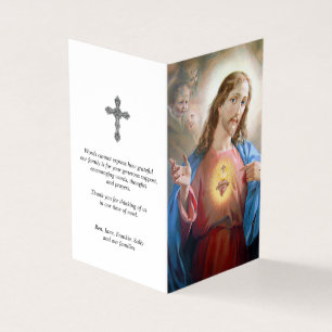Cartes de prières catholiques Sacré Coeur