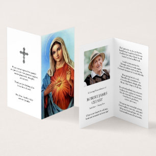 Cartes de prières catholiques Sacré Coeur Marie