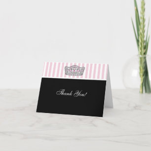 Cartes de princesse Merci de noir de rose de