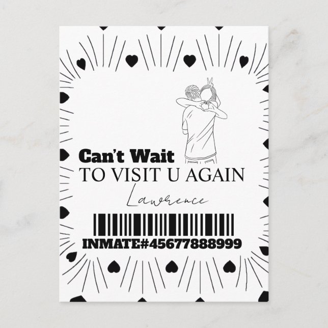 Cartes de prison Visite à distance Couples (Devant)